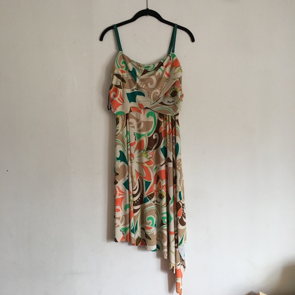 Authentic KLS Baby Phat Floral Asymmetrical Dress: Size 1X
